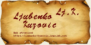 Ljubenko Kuzović vizit kartica